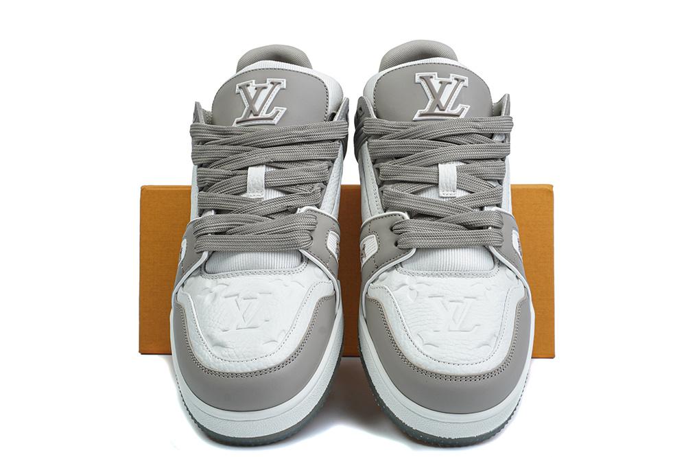 PK god Louis Vuitton LV Trainer Gray White retail materials ready to ship